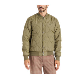 Brixton Dillinger Quilted Bomber Jacket - Military Olive