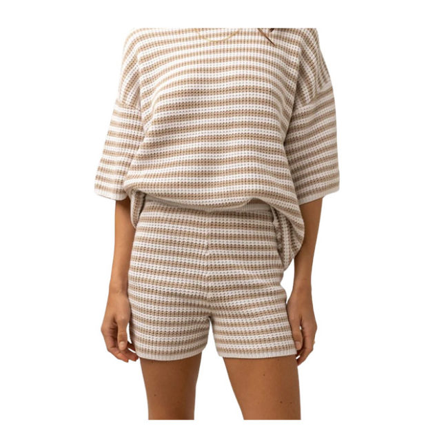 Rhythm Corsica Knit Short - Oatmeal Stripe