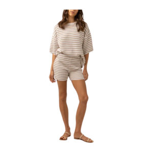 Rhythm Corsica Knit Short - Oatmeal Stripe