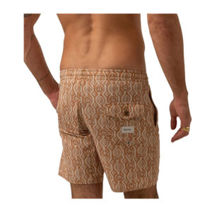 Rhythm Floral Stripe Beach Short - Butterscotch