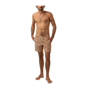 Rhythm Floral Stripe Beach Short - Butterscotch