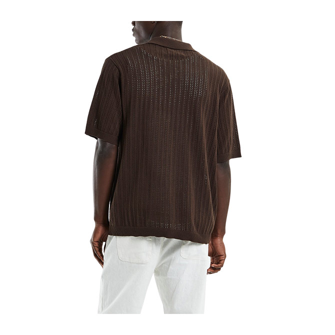 Rollas Bowler Knit Shirt - Brown - Hemley Store Australia