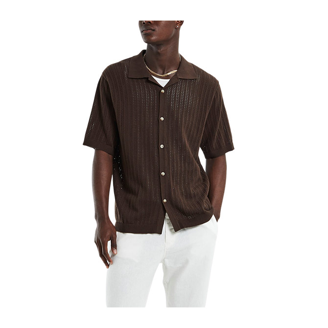 Rollas Bowler Knit Shirt - Brown - Hemley Store Australia