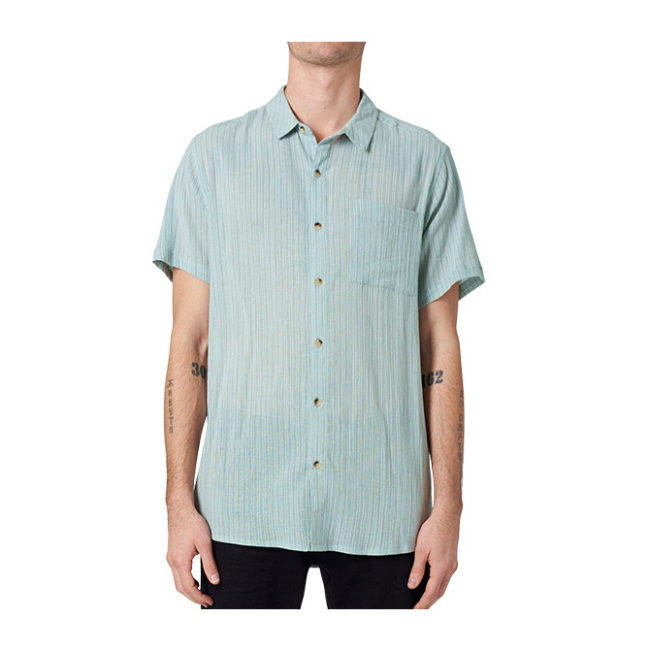Rollas Bon Stripe Crepe Shirt - Slate
