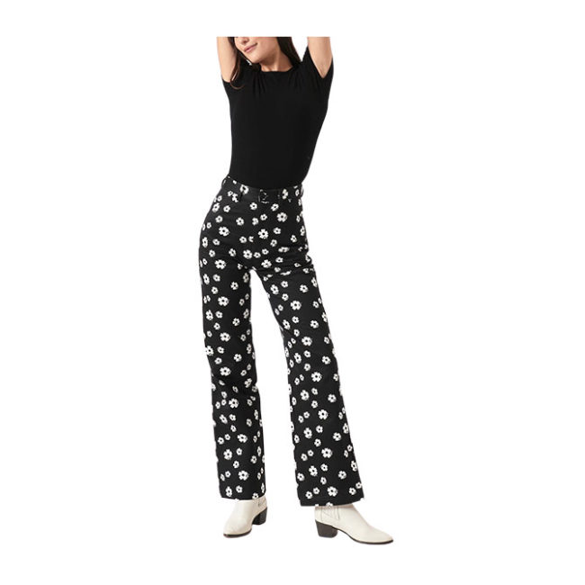 Rollas Folk Floral Heidi Pant - Black