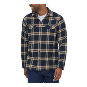 Patagonia Mens LS Organic Cotton Mid Weight Fjord Flannel Shirt - North Line New Navy