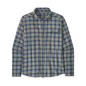 Patagonia Men's Long Sleeve Cotton in Conversion Light Weight Fjord Flannel Shirt - Squared Tidepool Blue