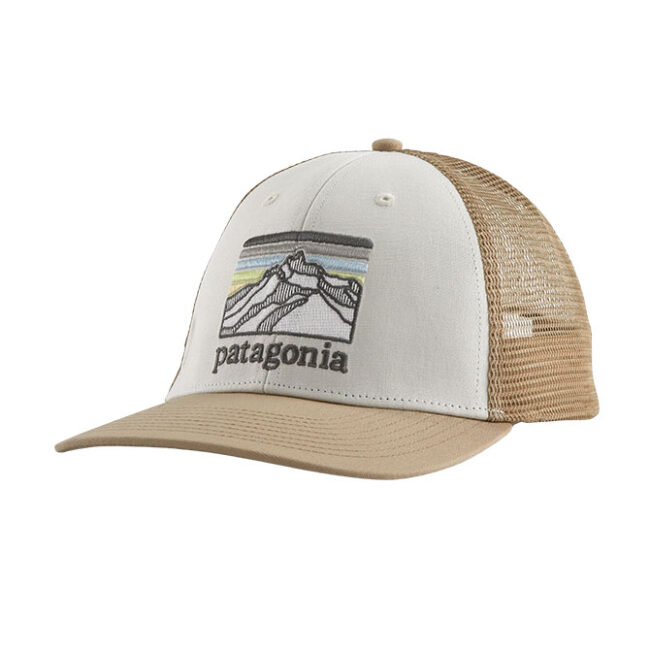 Patagonia Line Logo Ridge LoPro Trucker Hat - White/Oar Tan