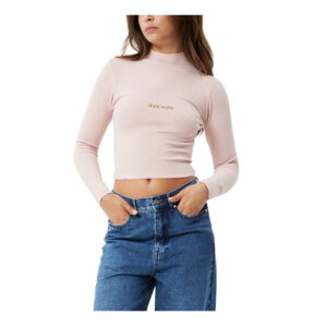 Afends Daze Iconic Hemp Ribbed Long Sleeve Top - Lotus