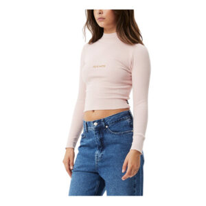 Afends Daze Iconic Hemp Ribbed Long Sleeve Top - Lotus