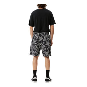 Afends Script Organic Elastic Waist Shorts - Black