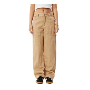 Afends Sleepy Hollow Moss Hemp Twill Carpenter Pants - Tan