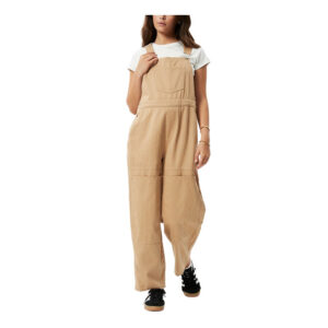 Afends Sleepy Hollow Louis Hemp Twill Baggy Overalls - Tan