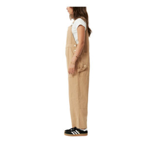 Afends Sleepy Hollow Louis Hemp Twill Baggy Overalls - Tan