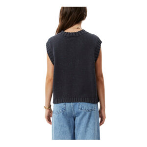 Afends Solace Organic Knit Cropped Vest - Charcoal
