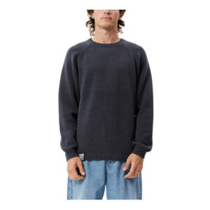 Afends Solace Unisex Organic Knit Crew Neck Jumper - Charcoal