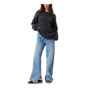 Afends Solace Unisex Organic Knit Crew Neck Jumper - Charcoal