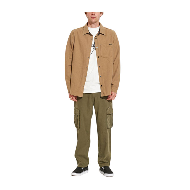 Misfit Castor Loom LS Overshirt - Tan - Hemley Store Australia