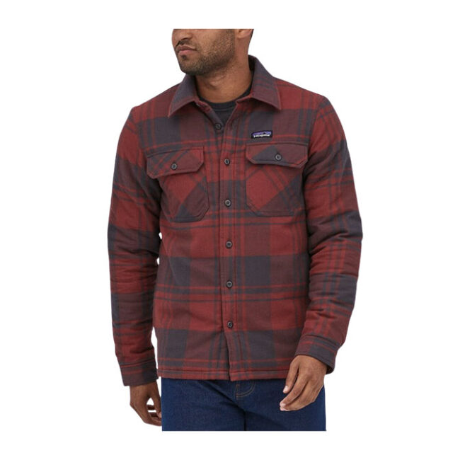 Patagonia Men's Insulated Organic Cotton Mid Weight Fjord Flannel Shirt - Live Oak: Sequoia Red