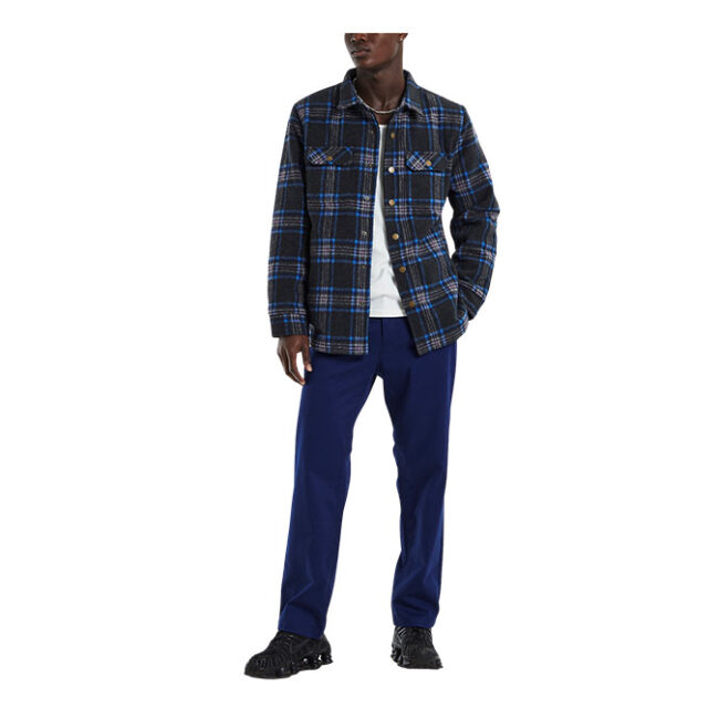 Rollas Men At Work Check Shacket - Blue Check