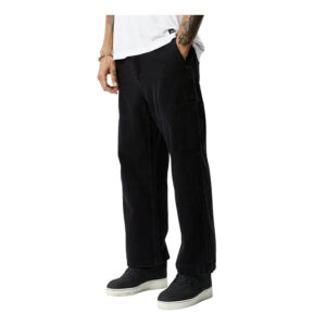 Afends Richmond Organic Denim Baggy Workwear Jeans - Washed Black