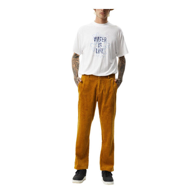 Afends Waterfall Ninety Twos Hemp Corduroy Relaxed Fit Pant - Mustard