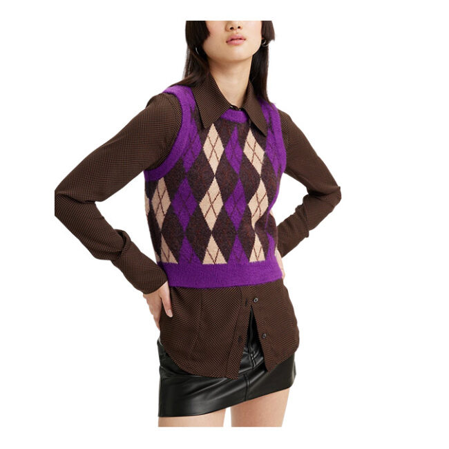 Levis Deja Vu Sweater Vest - Kirsten Argyle Forest Plum