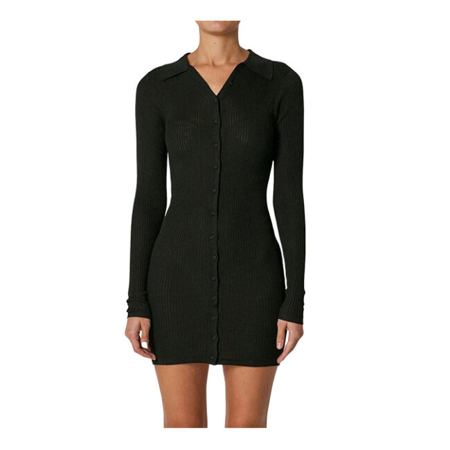 Rollas Caroline Knit Mini Dress - Black