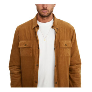 Mr Simple Quilted Cord Jacket - Tobacco