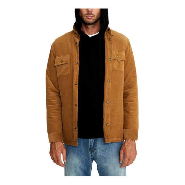 Mr Simple Quilted Cord Jacket - Tobacco