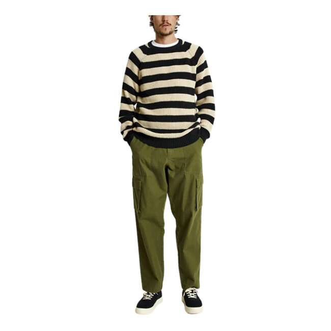Mr Simple Stripe Knit - Black Oatmeal Stripe