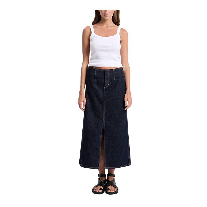 Neuw Recut Maxi Skirt - Rinse Denim - Hemley Store Australia