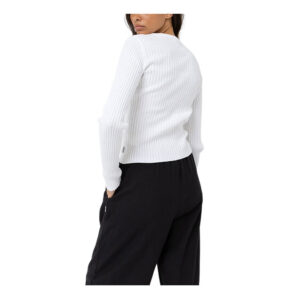 Rhythm Classic Knit Long Sleeve Top - White