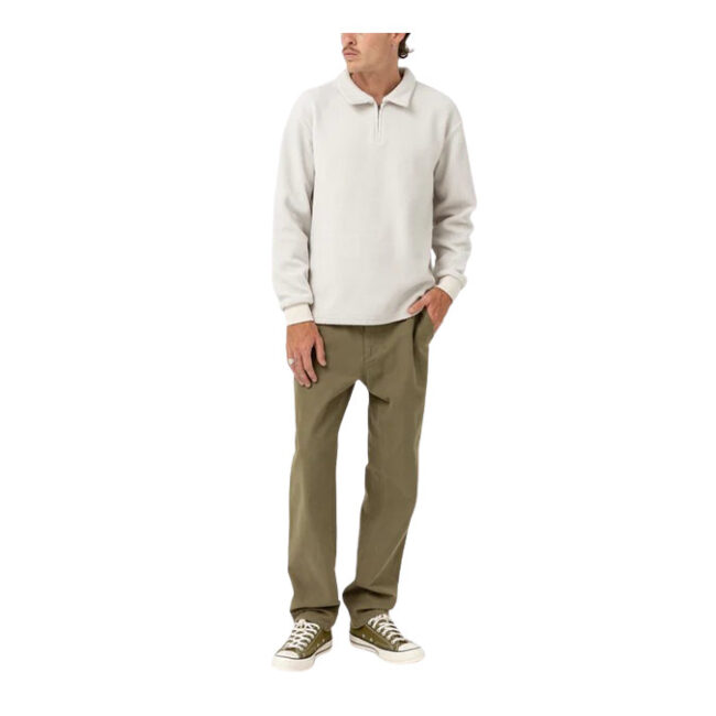 Rhythm Oskar Quarter Zip Fleece - Natural