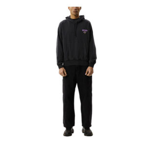 Afends Beyond Life Recycled Boxy Pull On Hood - Stone Black