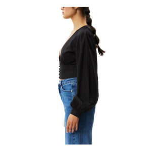 Afends Lilo Hemp Button Up Long Sleeve Top - Black