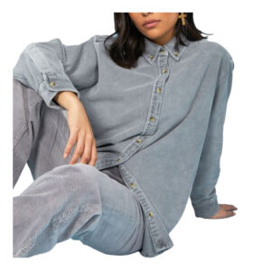 Rollas Super Slouch Wide Cord Shirt - Grey