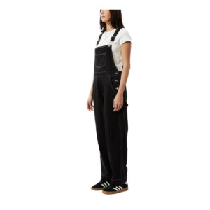 Afends Louis Recycled Oversized Overalls - Washed Black