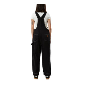 Afends Louis Recycled Oversized Overalls - Washed Black