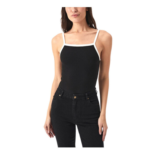 Rollas Organic Naomi Tank - Black/Vintage White