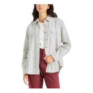 Brixton BF L/S Flannel - Dove Stripe
