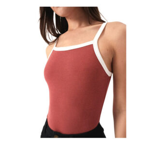 Rollas Organic Naomi Tank - Brick/Vintage White