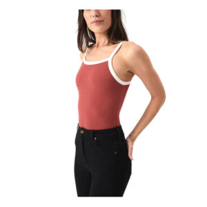 Rollas Organic Naomi Tank - Brick/Vintage White