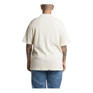 Thrills - Beholder Waffle Three Quarter Zip Polo - Unbleached