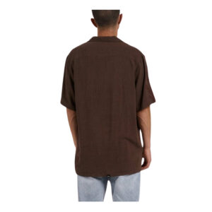 Thrills - Natural Effects Bowling Shirt - Postal Brown