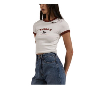 Thrills - Riding In Paradise Y2K Ringer Tee - Dirty White