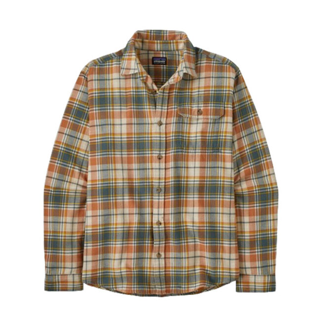 Patagonia M's LS Cotton In Conversion LW Fjord Flannel Shirt - Lavas: Fertile Brown