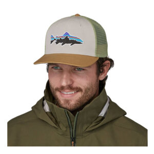 Patagonia Fitz Roy Trout Trucker Hat - White W/Classic Tan