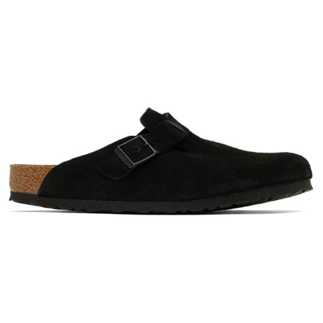 Birkenstock Boston BS Suede Leather Narrow - Black