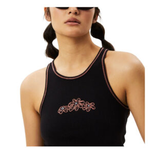 Afends Bouquet Pearly Ribbed Singlet - Black